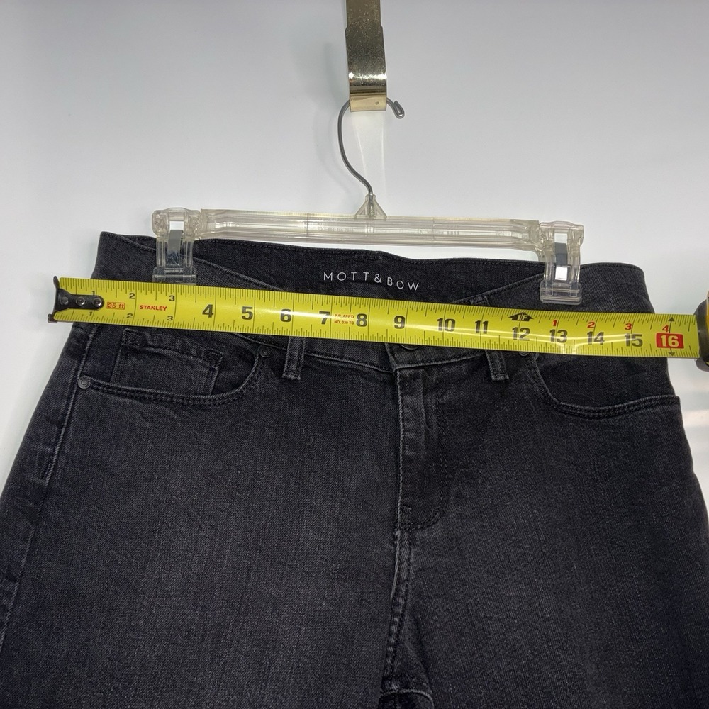 Mott & Bow Black Denim Jeans Women's Size W 26 L 28 Boyfriend Charcoal Stretch - Picture 5 of 9
